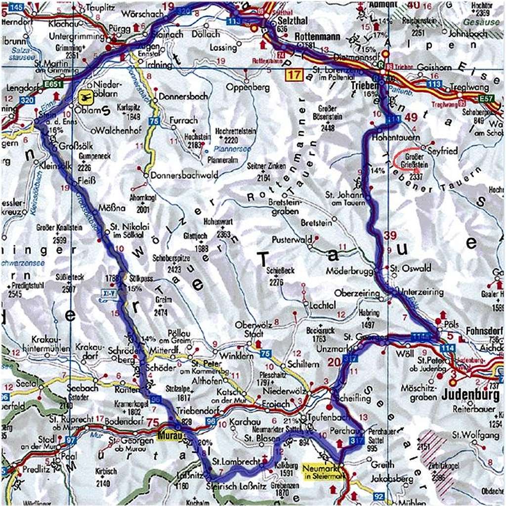  Grießstein, access and route
