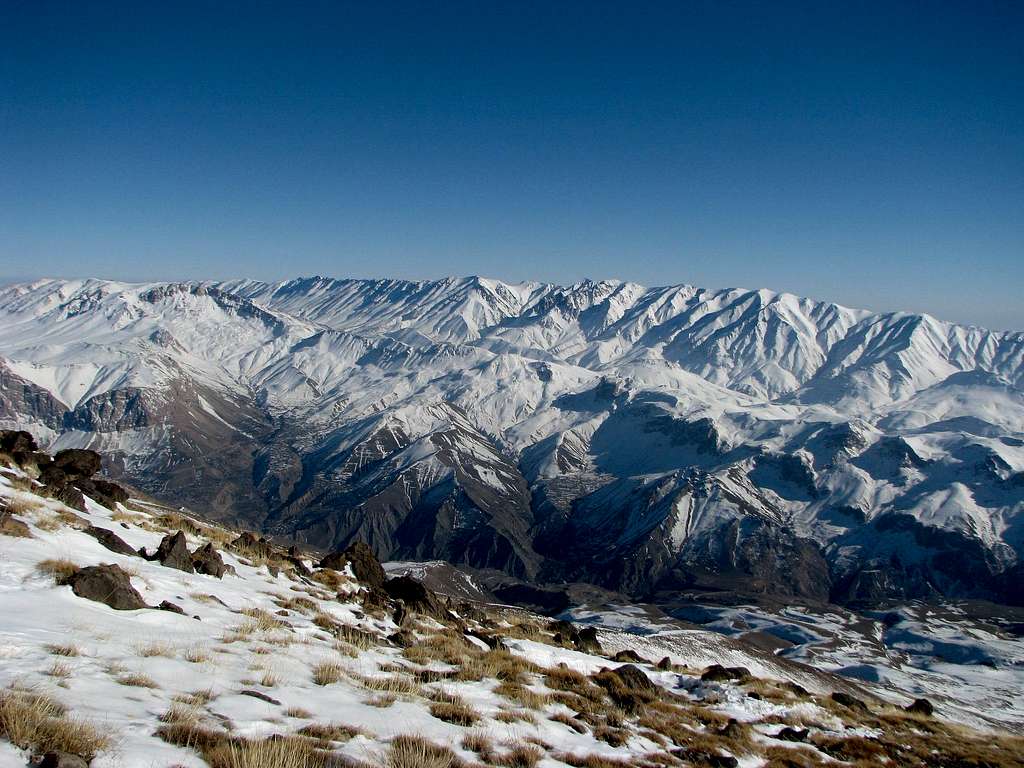 view toward south east from 3500 m on Damavand