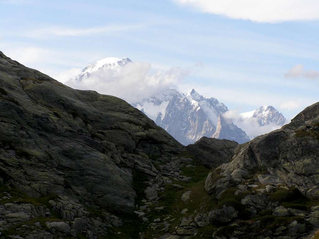 mont Blanc from vallone di Belle Combe