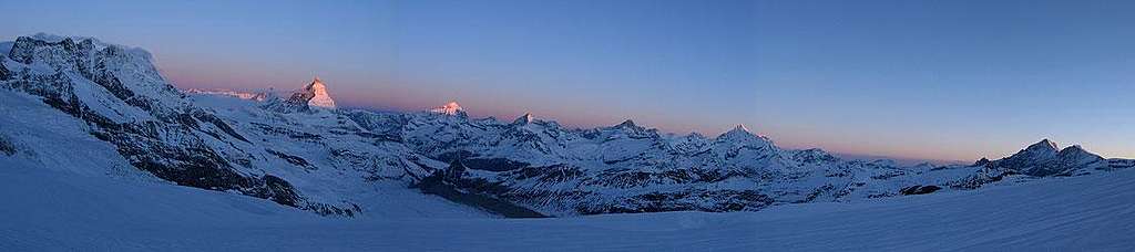Panorama from Monte Rosa Glacier