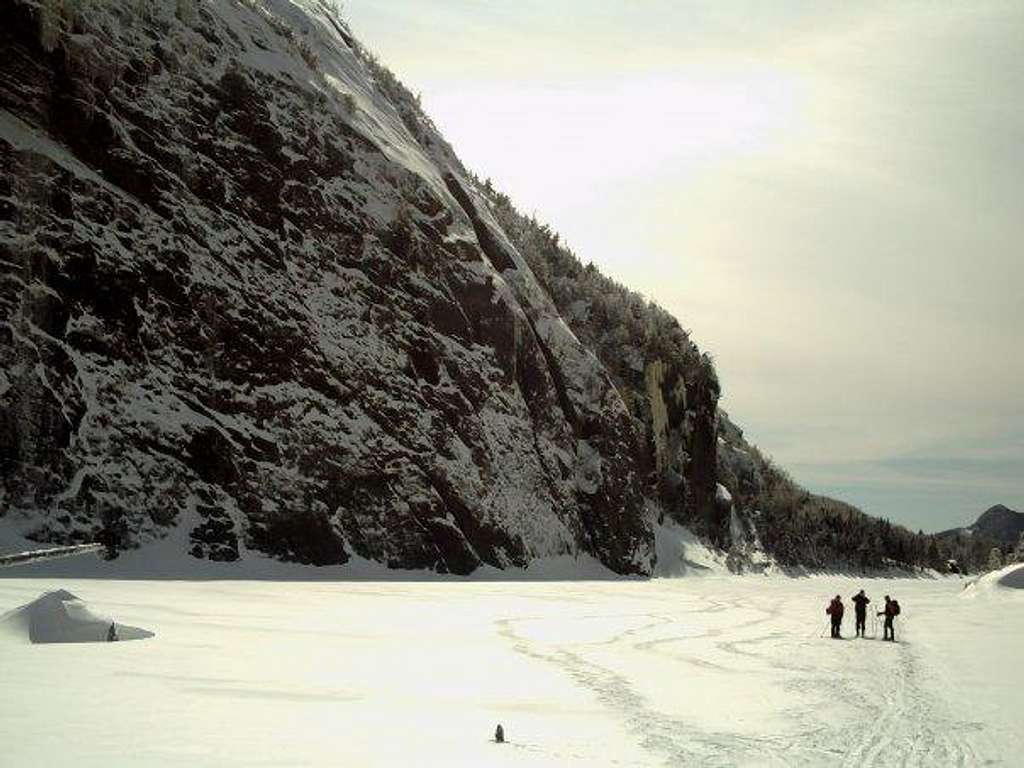 Skiers on Avalanche Lake