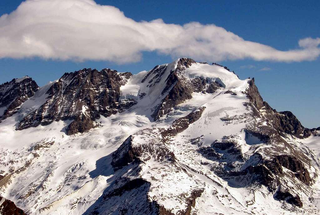 The west side of Gran Paradiso seen from the summit of Cima di Entrelor.