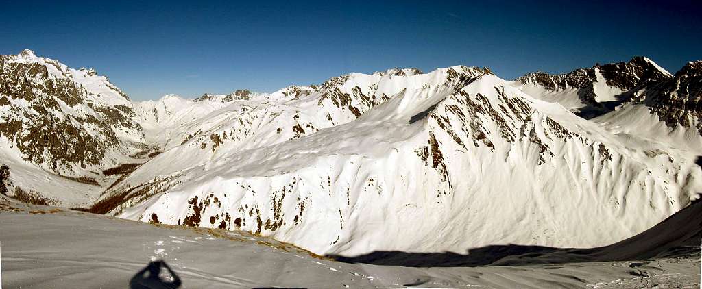 The mountain of Val Ferret.Photo taken from the summit of Testa Bernarda.