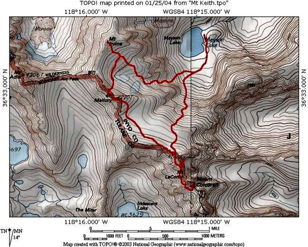 The route for my 4 summits...