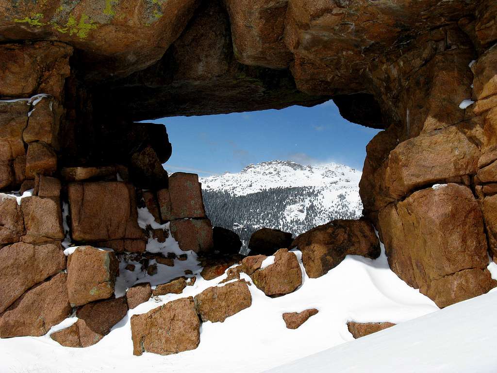 Bison Peak Framed by an Arch