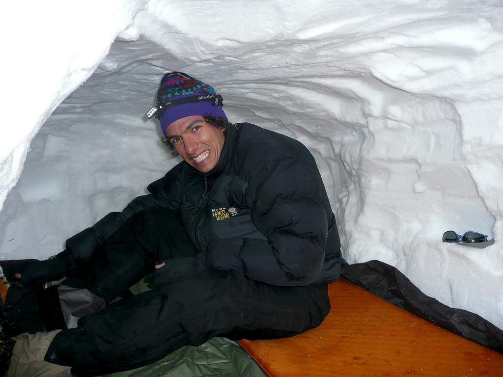 Snowcave at Lower Boy Scout Lake