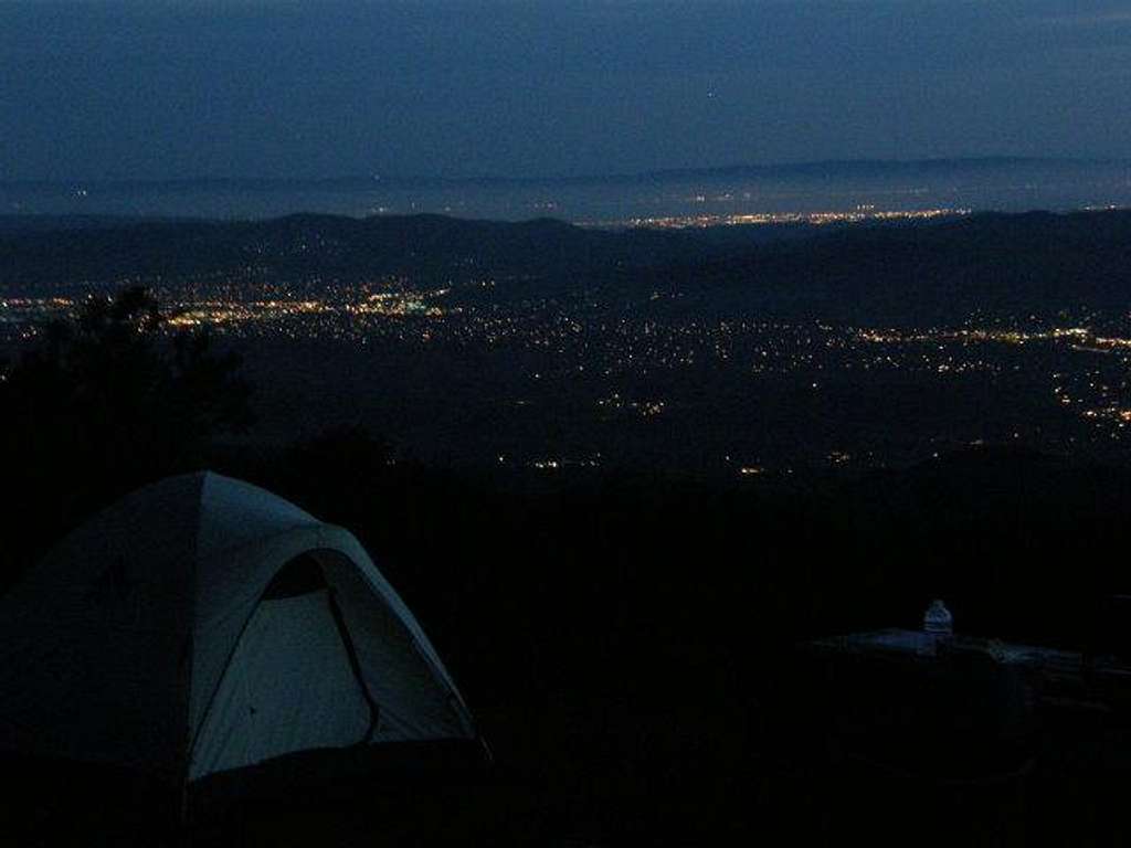 Juniper campsite at night