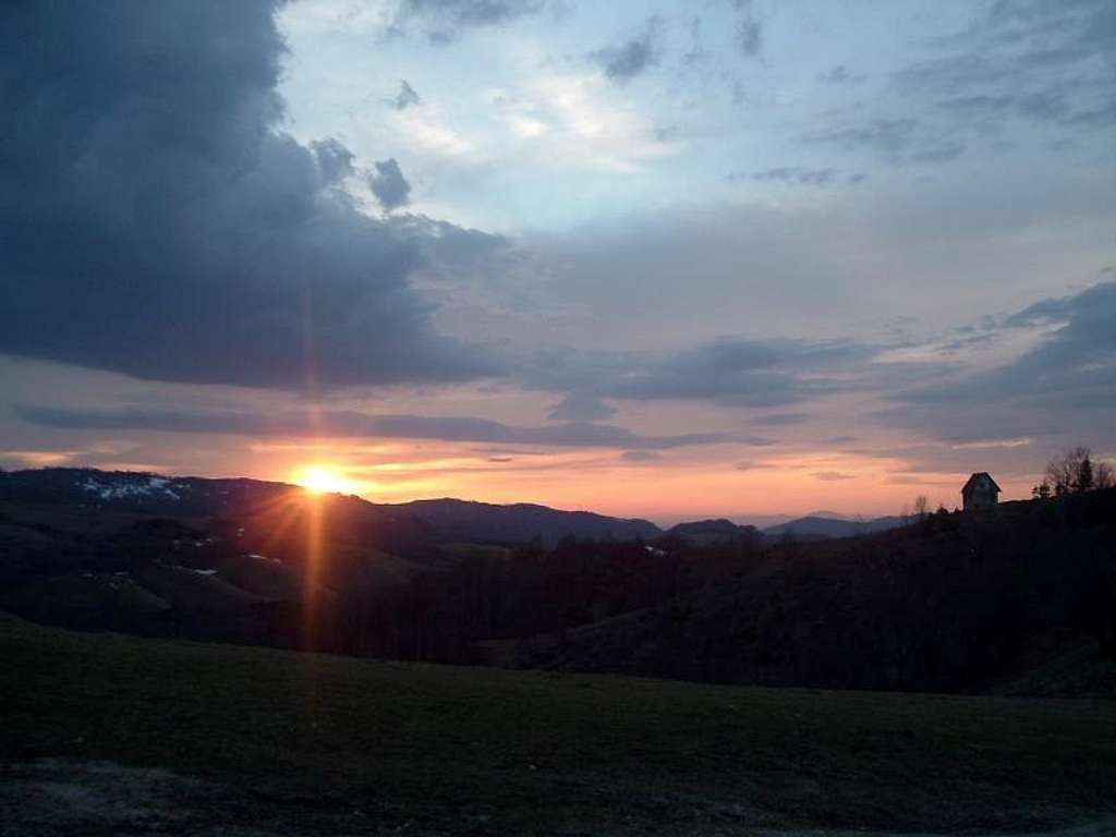 Sunset over Drina