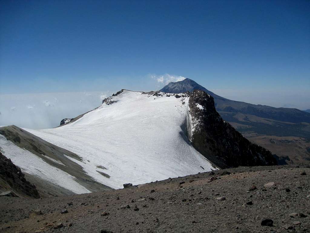 Ixta's Glacier with Popo in the background