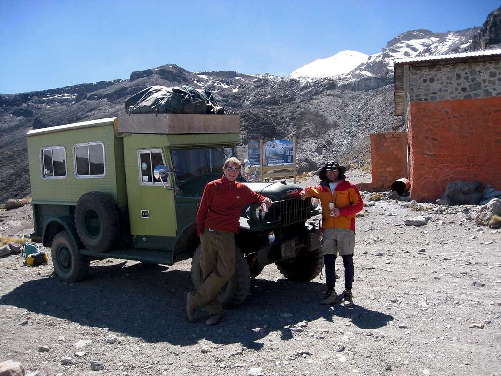 Getting picked up at Orizaba's hut