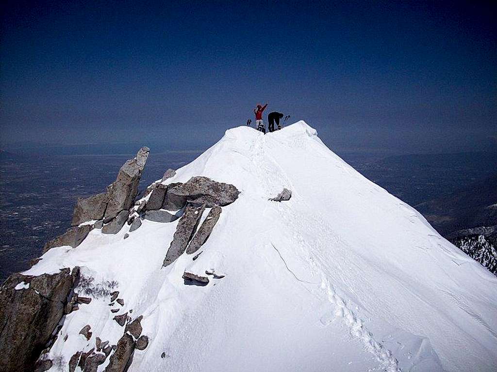 Michael & Grizz on Lone Peak shoulder tip