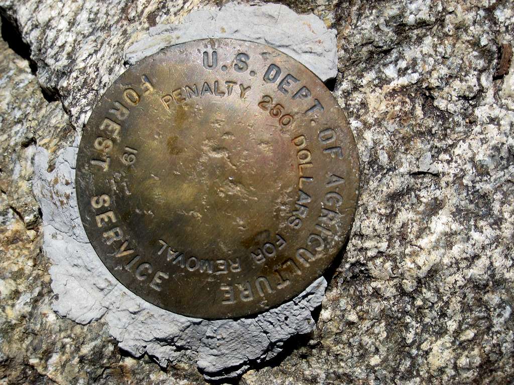 Marker on Antimony Peak (6848')