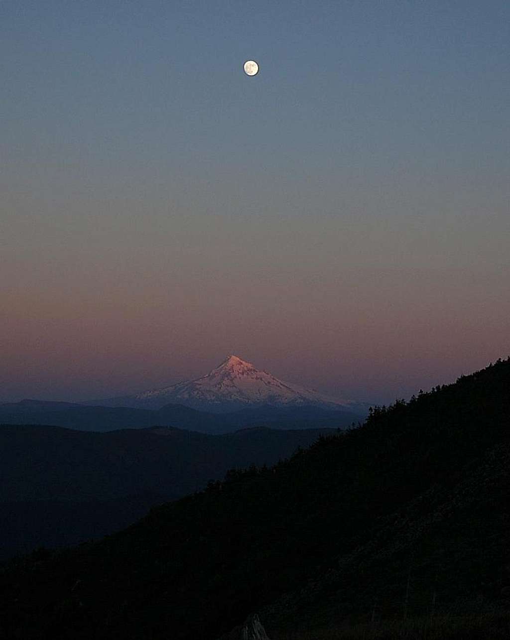 Mt. Hood at sunset from the Chinook Trail