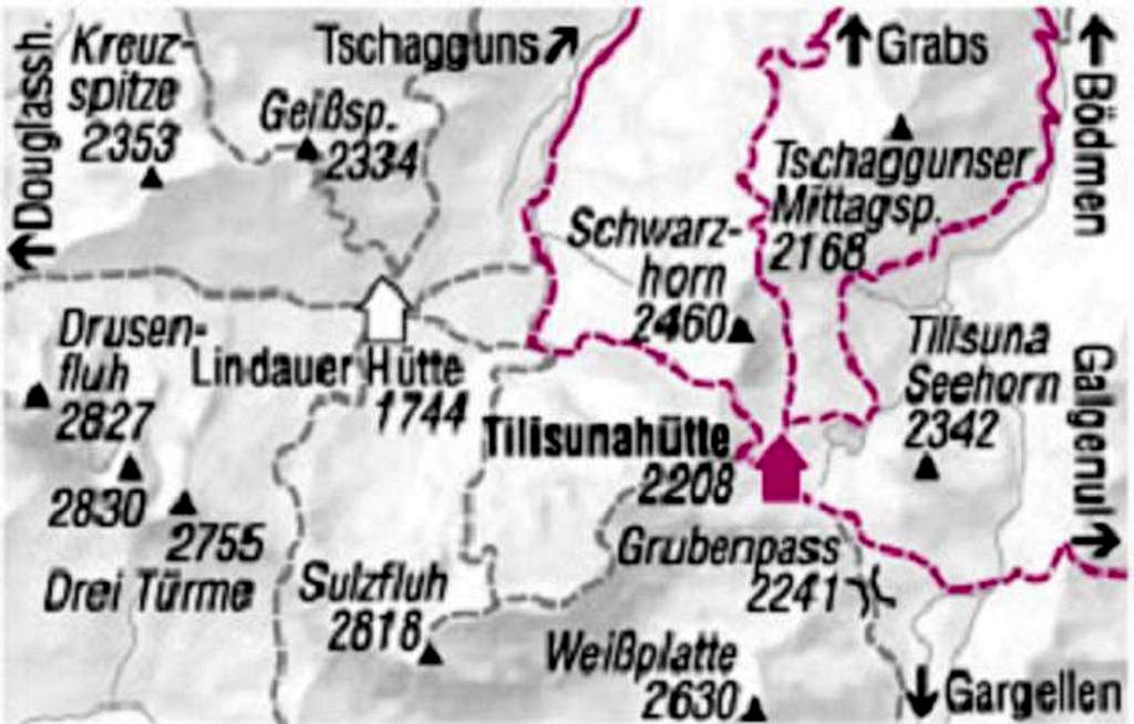 Map with Sulzfluh