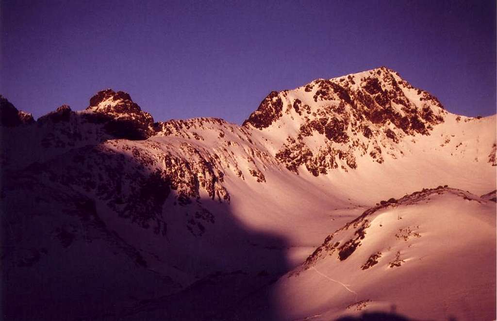 Winter sunrise at Zbojnicka Chata