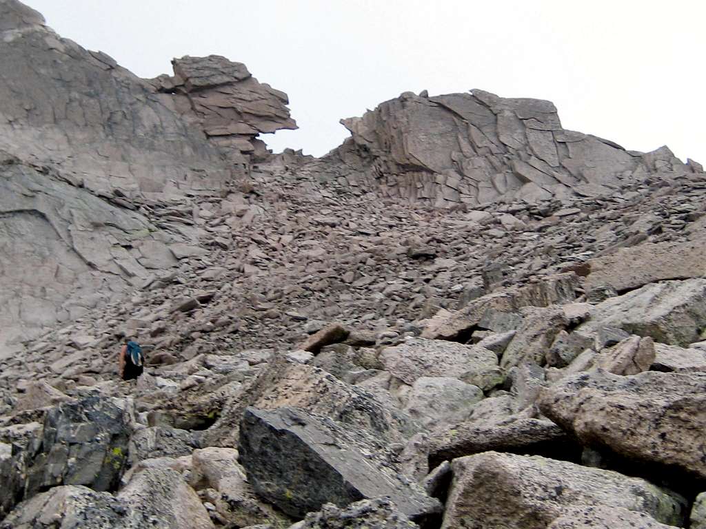 Longs Peak-The Descent-One last look back at the Keyhole