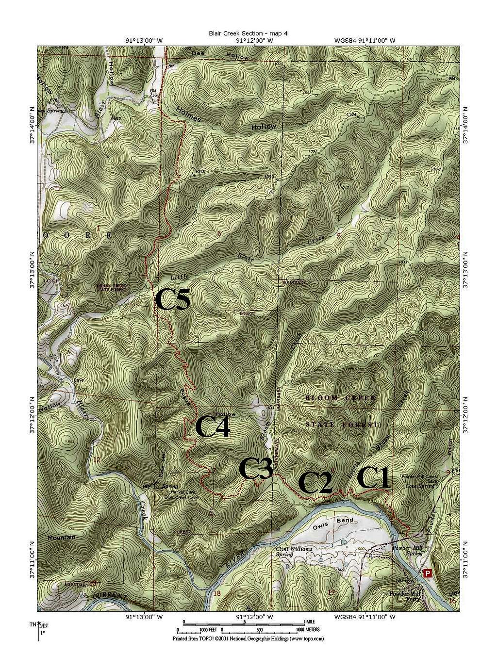 Campsites, Blair Creek Section #4, Ozark Trail