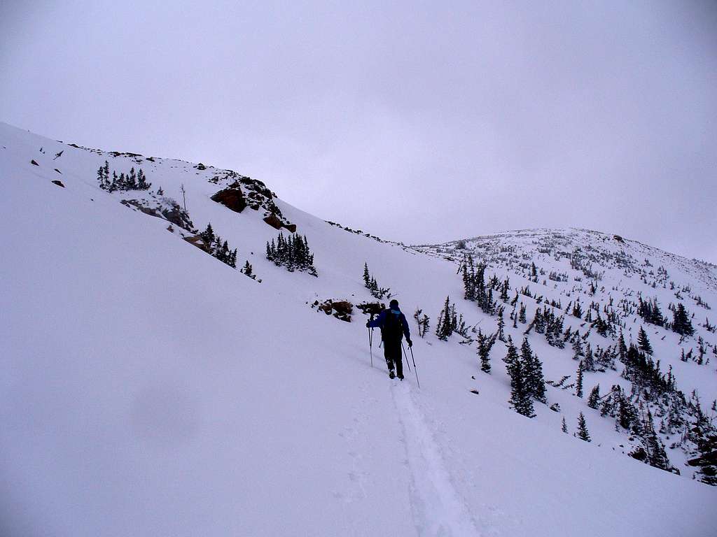 Gradual traverse of the South slopes of East Notch Mtn