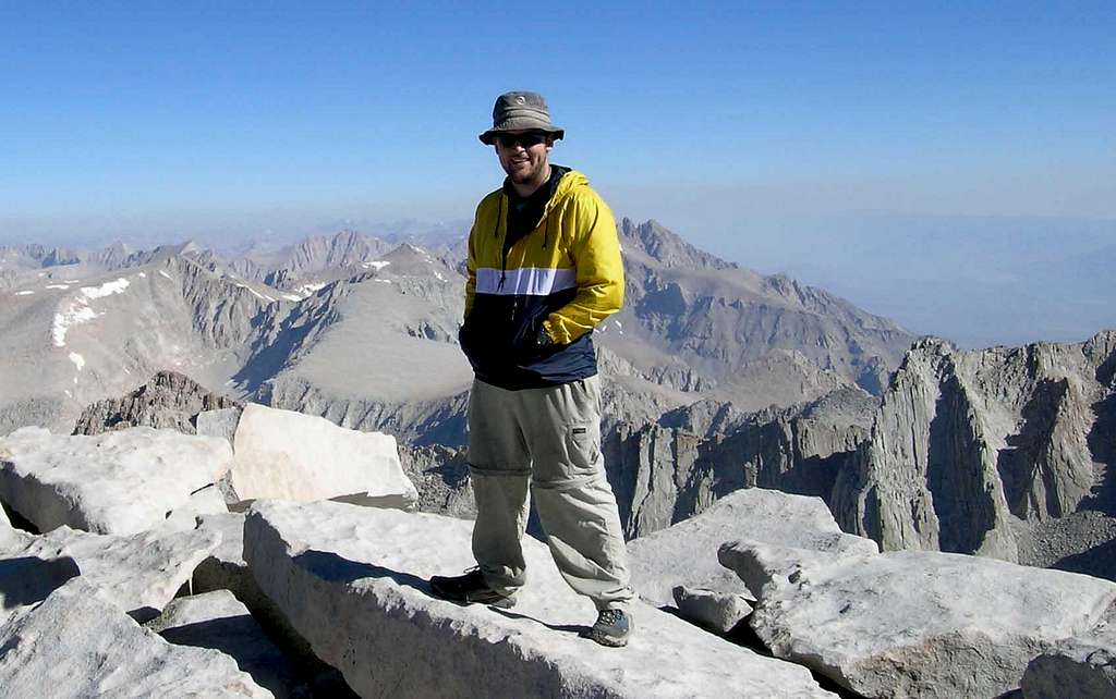 Me atop Mt. Whitney (14,497ft) after finishing the 200mi John Muir Trail