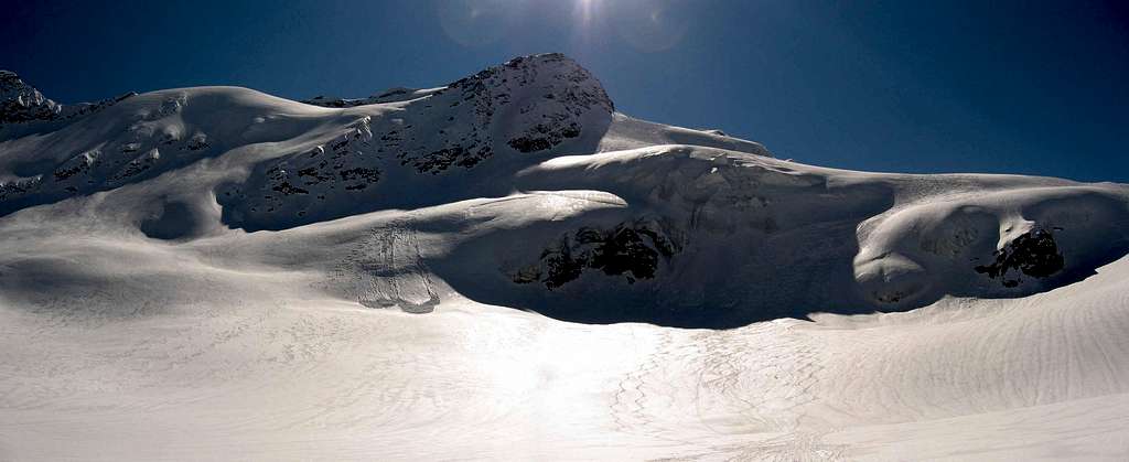 Panorama of Punta Pedranzini(left) and Tresero(right).