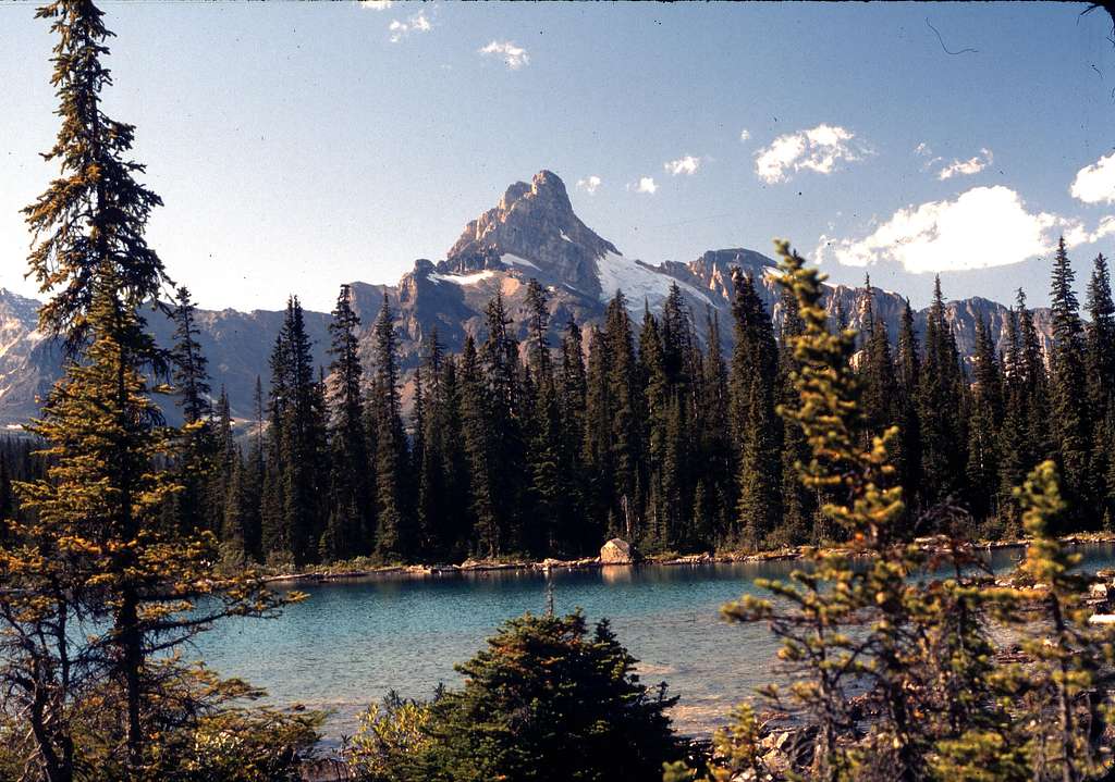 CATHEDRAL MOUNTAIN FROM LAKE OHARA-1986