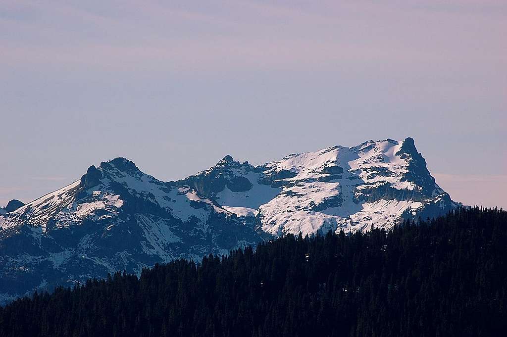 Stevens Peak, Boundary Peak and Unicorn Peak from Shriner Peak
