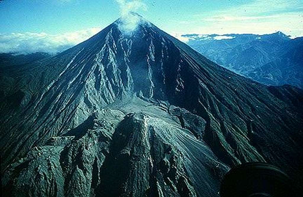 Santa María volcano with the...