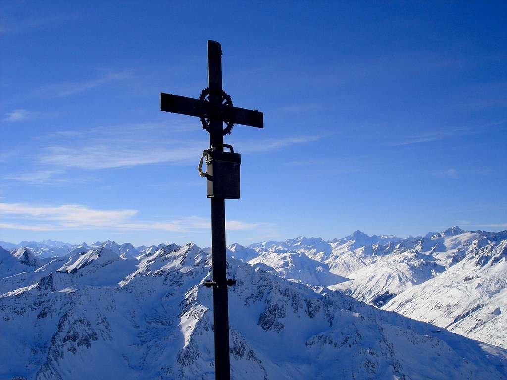 Summit cross Piz Badus 2928m