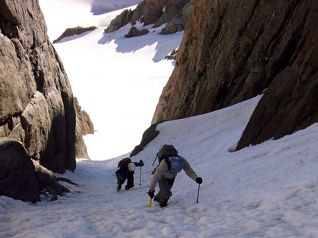 Approaching the Turn in the Snake Couloir