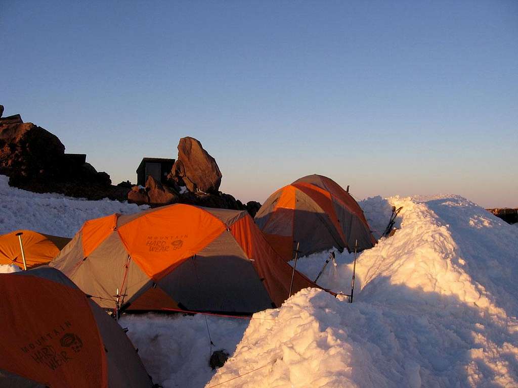 Tents at Camp Muir, Mt. Rainier