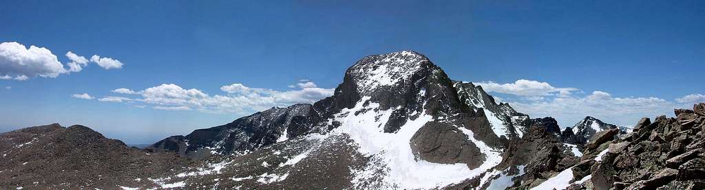 Panorama of Longs Peak from Storm Peak