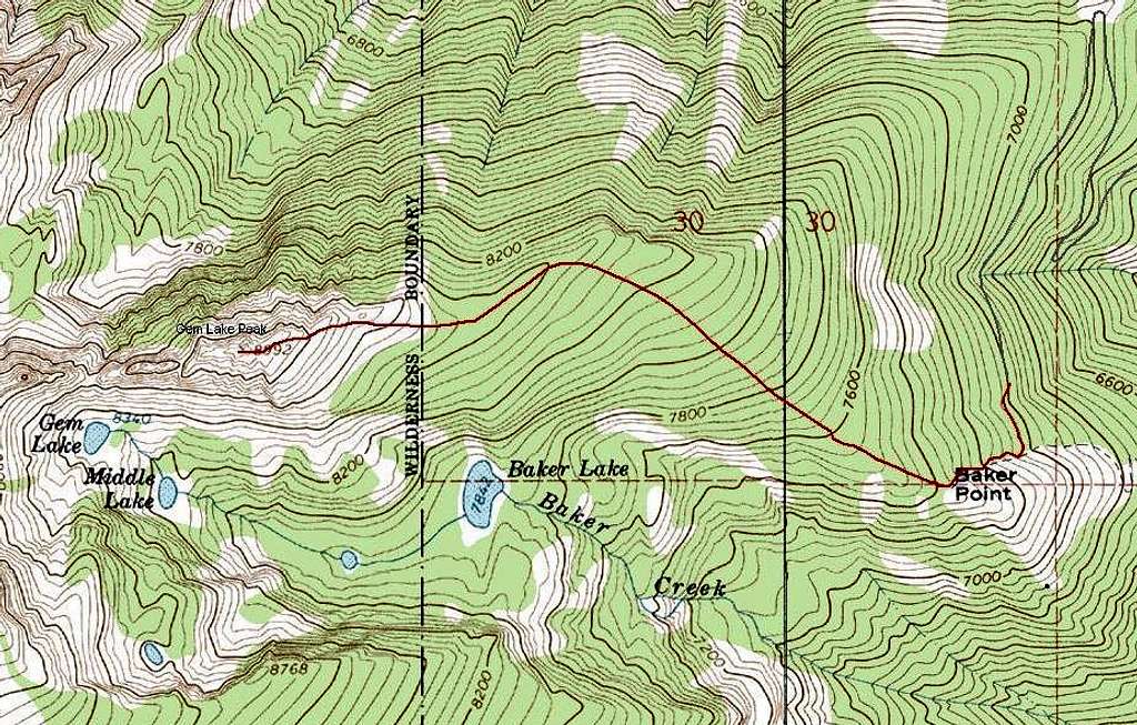 Gem Lake Peak Topo
