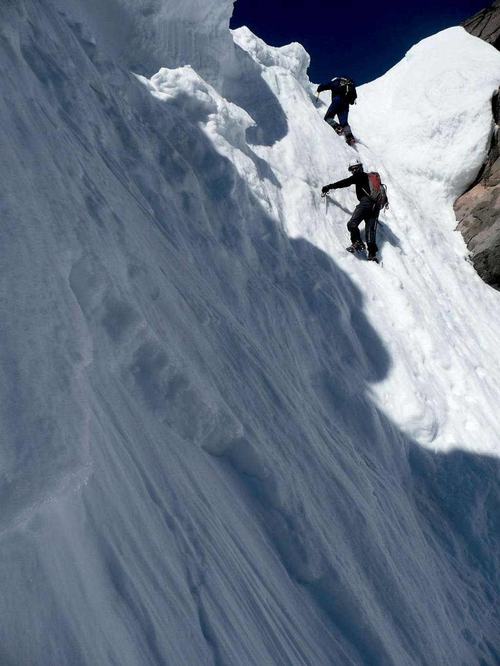 Exiting the couloir