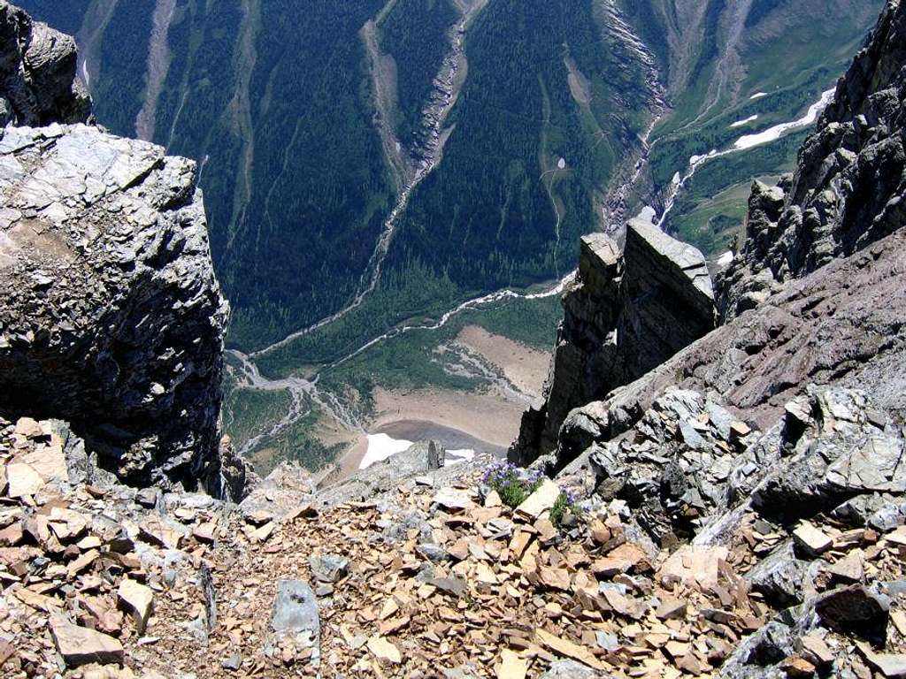 View DOWN from Mount Gould's summit.