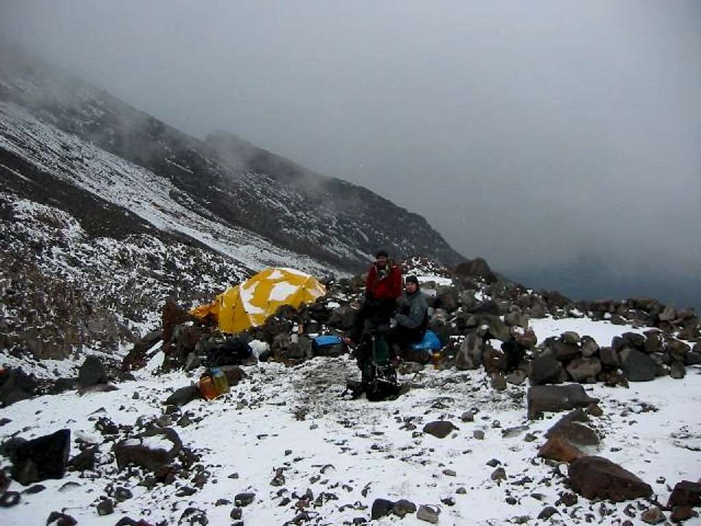 High camp at 15,700 ft. just...