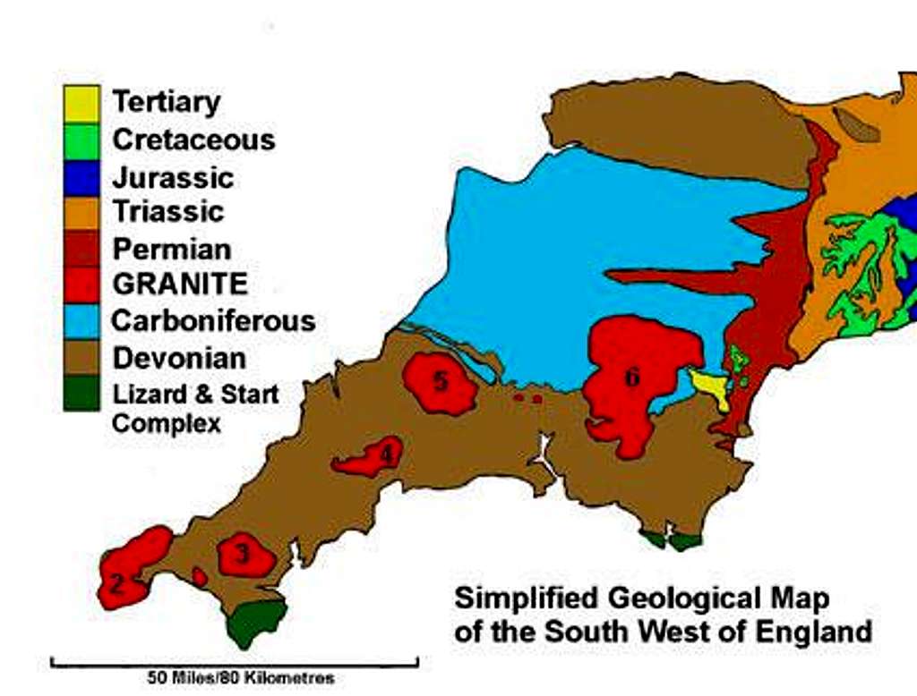Geological map of the south west