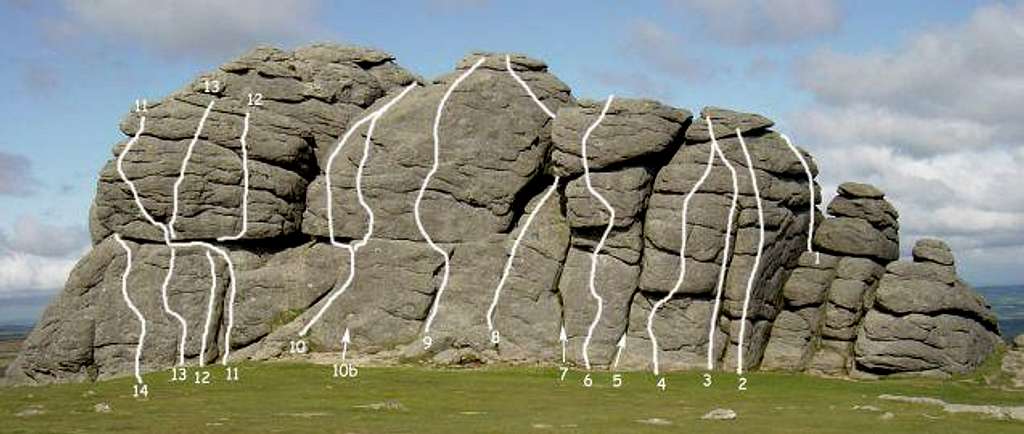 Haytor Rocks Routes - East Face