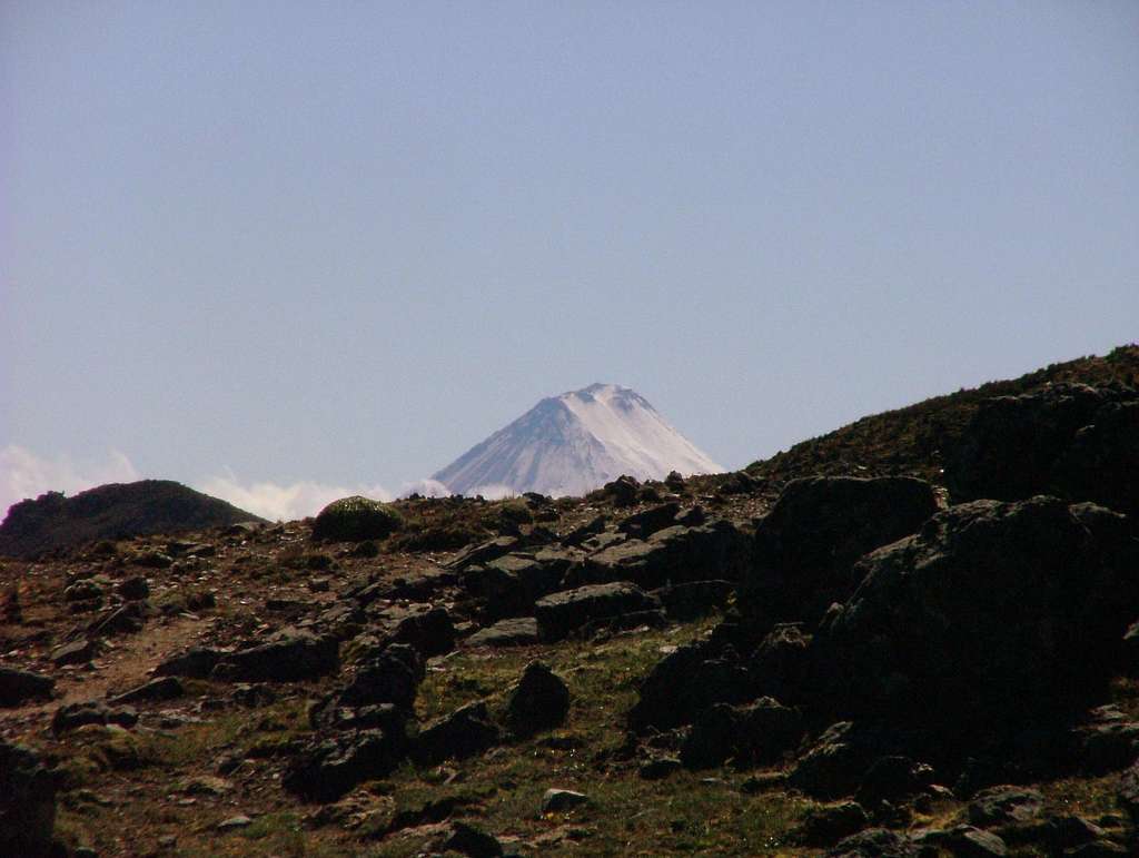 Sangay Volcano as seen from Quilloloma, Inca Trail, Ecuador.