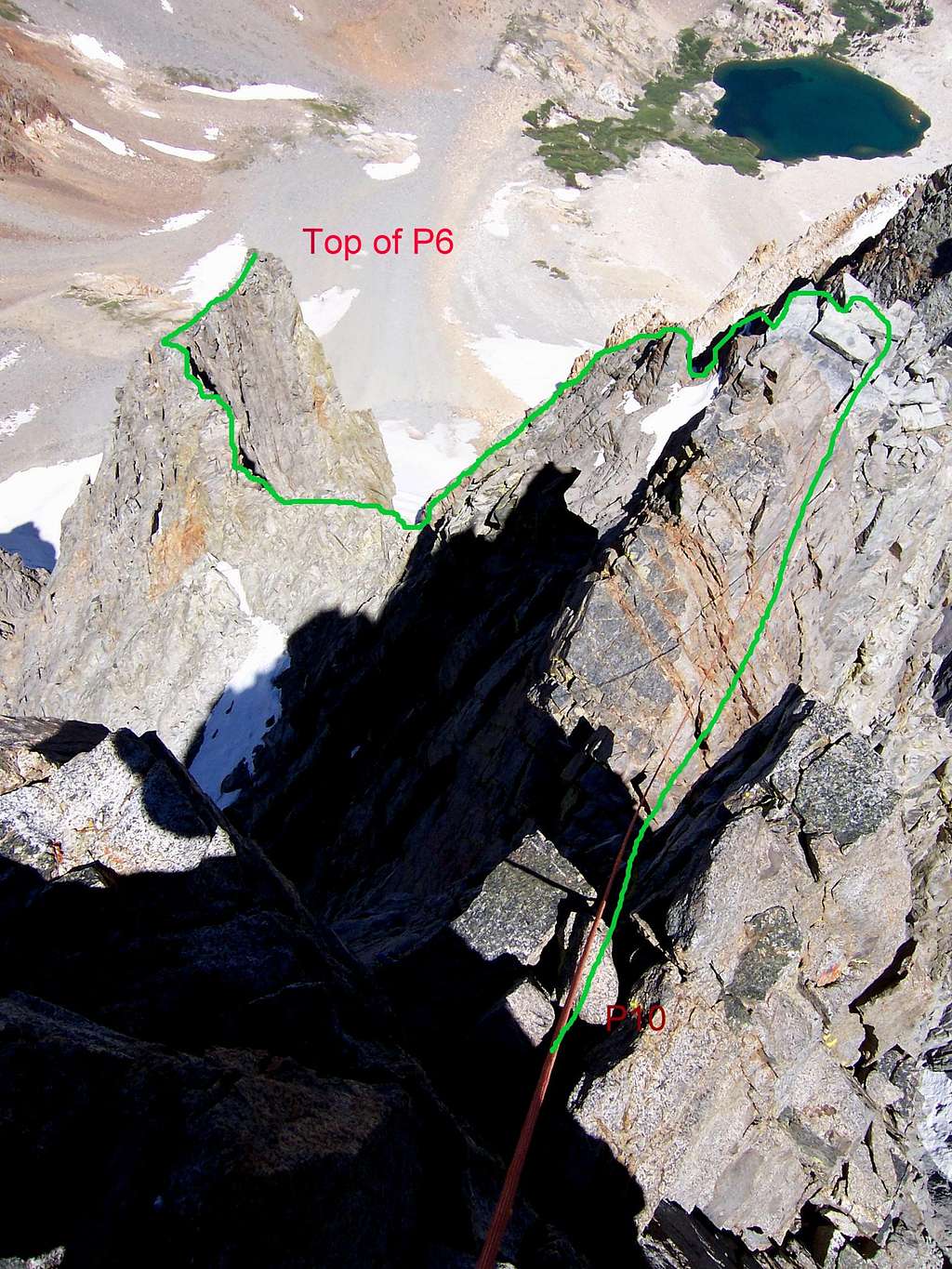 A couple of pitches on East Arete of Split