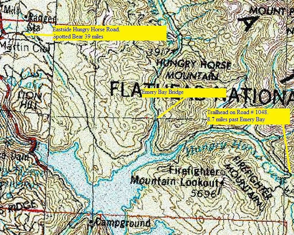 Mt. Grant/Great Northern Trailhead Map