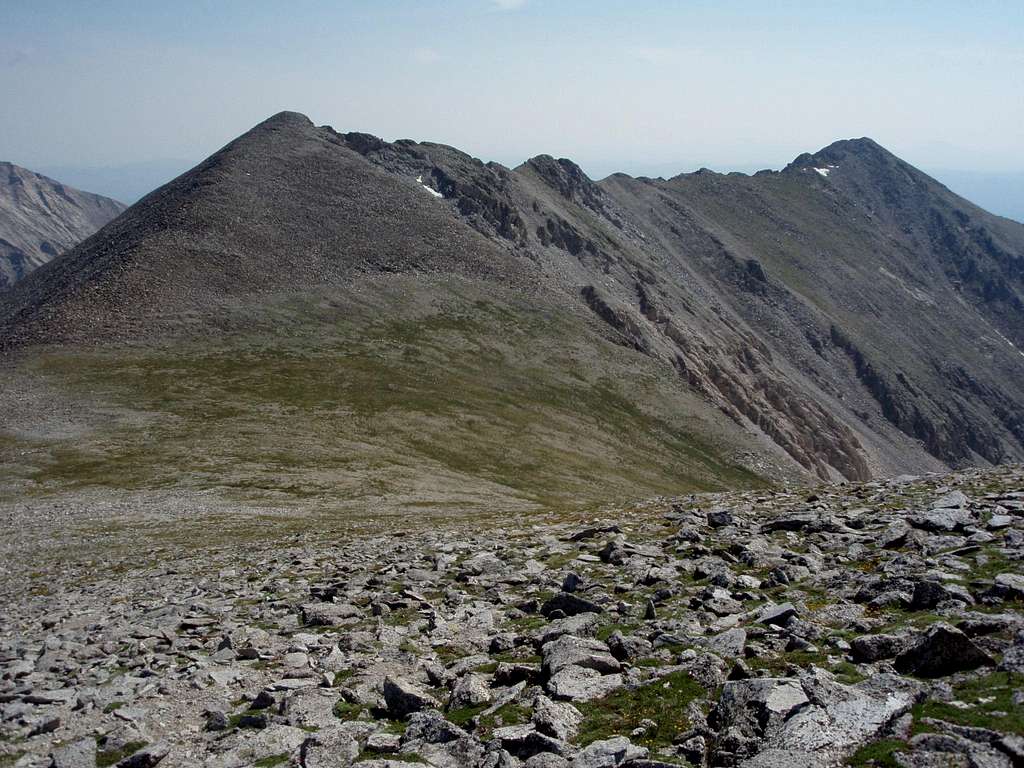 View of the ridge from Point 13,712 to Jones Peak