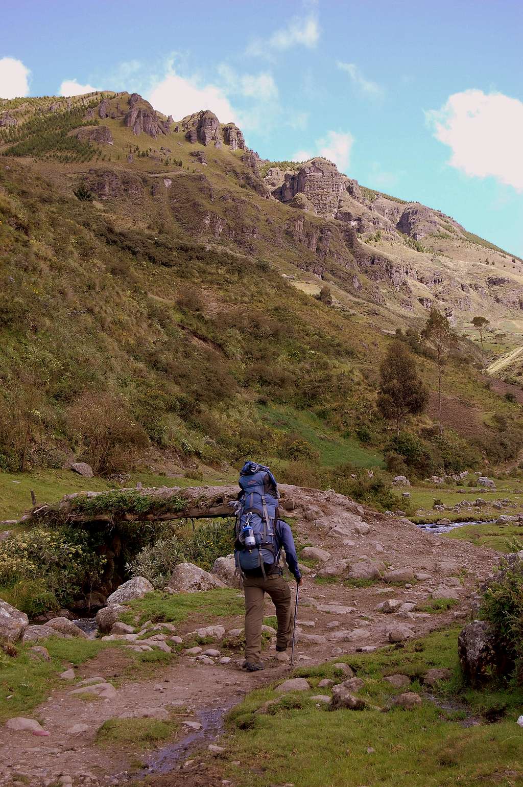 Starting the hike. Inca Trail. Ecuador.
