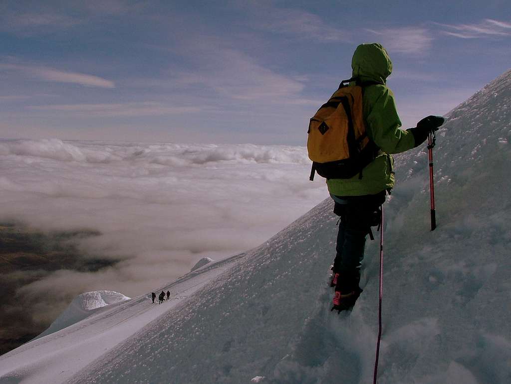 Traverse below the summit. Cotopaxi.