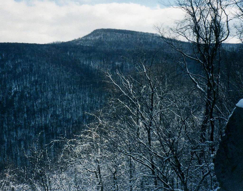 Winter view of Sugarloaf Knob