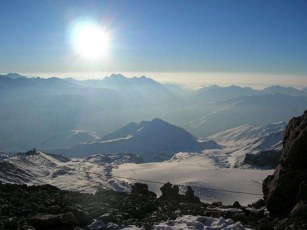 Rising over Gergeti glacier