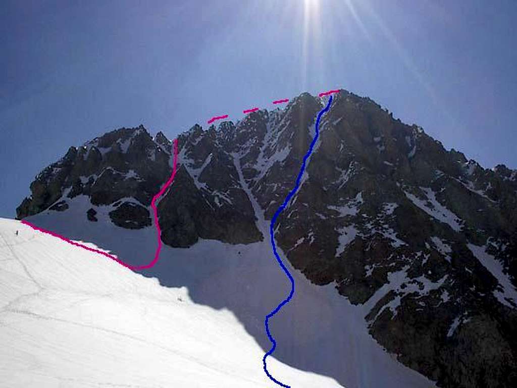 The summit ridge of the...
