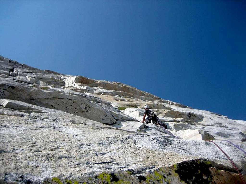 The super-clean 4th pitch of the North Face of Mt. Russell