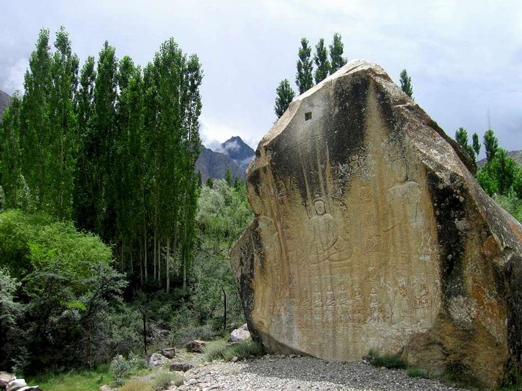 Rock Carving of Buddah, at Skardu
