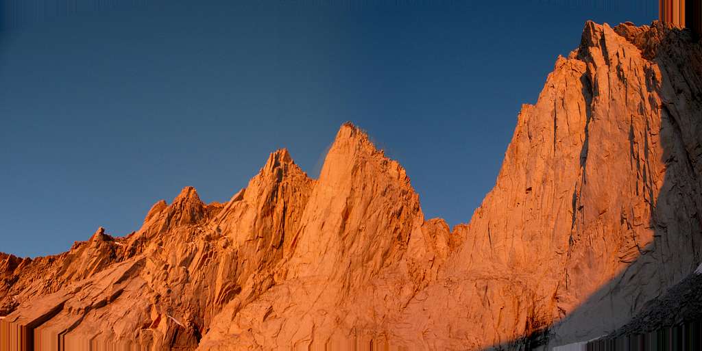 Alpenglow on Mt. Whitney and the Needles