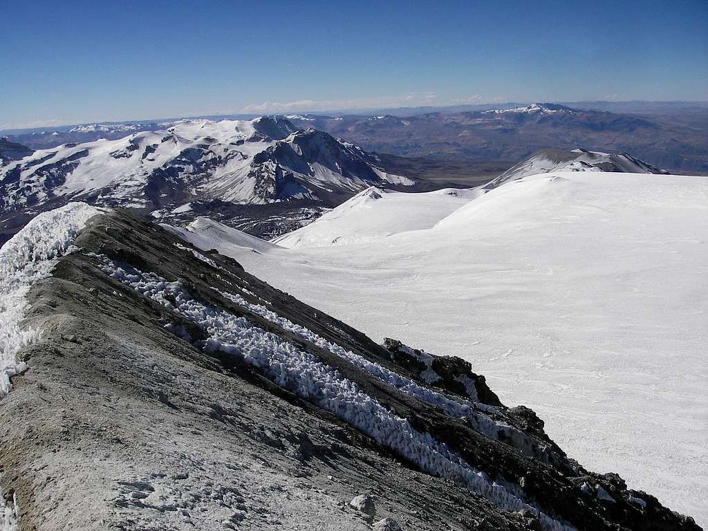 Hualca Hualca and Sabancaya From the Summit of Ampato
